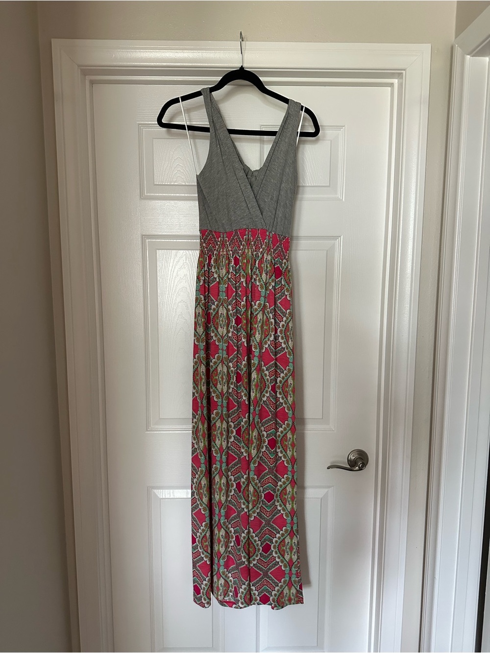 Le Lis Grey and Pink Patterned Maxi Dress